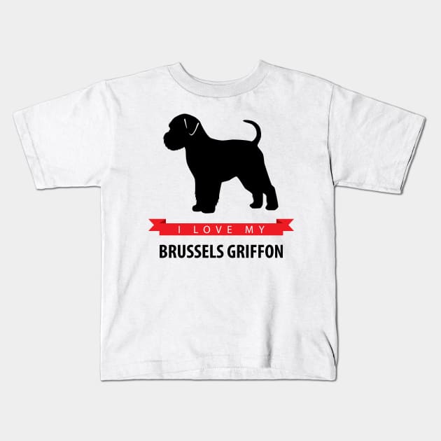I Love My Brussels Griffon Kids T-Shirt by millersye